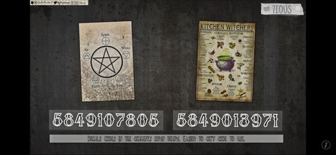 Bloxburg Image Codes Album Covers, Split Decals Bloxburg, Harry Potter Roblox Decals, Creepy Bloxburg Picture Codes, Roblox Decal Codes Vintage, Creepy Decals Bloxburg, Witch Decals Bloxburg, Harry Potter Decals For Bloxburg, Goth Bloxburg Decals