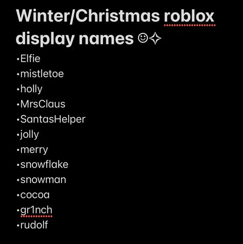 Roblox display names Cute Display Names Roblox Ideas Matching, Cute Christmas Roblox Display Names, Roblox Display Names Matching, Display Name Ideas Roblox Girl, Cool Roblox Display Names, Preppy Display Names Roblox Ideas, Y2k Roblox Display Names, Preppy Roblox Display Names, Funny Display Names