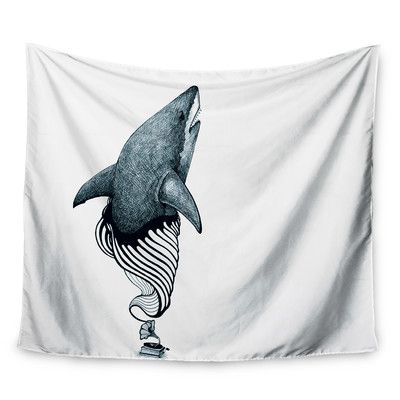 East Urban Home Shark Record by Graham Curran Wall Tapestry Size: 60" H x 80" W Woven Wall Hangings, Woven Wall Hanging, Wall Hangings, Wall Tapestry, East Urban Home, Wall Hanging, Tapestry, Wall, Home Decor