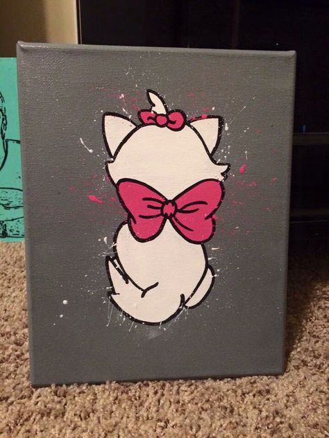 marie the aristocats Disney splatter canvas art Marie The Aristocats, The Aristocats, Disney Art, A Cat, Canvas Art, Disney, Canvas, Pink, Art