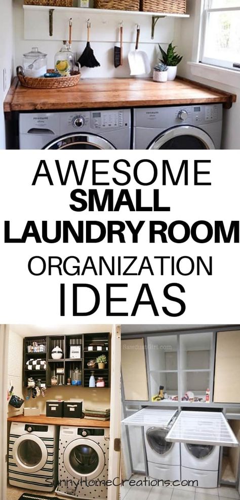 Small Laundry Closet, Small Laundry Space, Laundry Closet Makeover, Laundry Room Organization Ideas, Organization Laundry, Laundry Room Organization Storage, Room Organization Ideas, Small Laundry Room Makeover, Small Laundry Room Organization