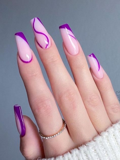 Purple Nail Art Designs, Purple Manicure, Dark Purple Nails, Nail Designs Ideas, Purple Nail Art, Purple Acrylic Nails, Purple Nail Polish, Purple Nail Designs, Lavender Nails