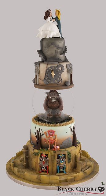 Got gold and best in class at CI with this cake...not expecting it at all! Labyrinth Cake, Unusual Wedding Cakes, Unusual Weddings, Tiered Cake, Cherry Cake, Love Cake, Fancy Cakes, Edible Art, Cake Creations