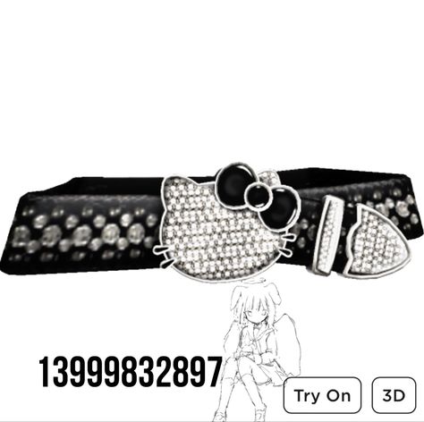 Hello Kitty Belt, Emo Accessories, Brown Hair Roblox, Emo Shirts, Y2k Hello Kitty, Iphone Wallpaper Cat, Roblox Code, Cute Eyes Drawing, Cute Clothing Stores