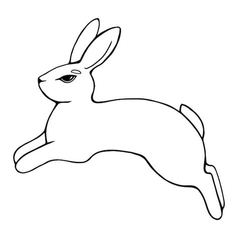 Linedrawn rabbit in a jump vector black ... | Premium Vector #Freepik #vector #hare #cartoon-sketch #line-illustration #cute-bunny Hare Outline, Hare Cartoon, Hare Drawing, Rabbit Jumping, Diy Felt Christmas Ornaments, All About Rabbits, Cartoon Sketch, Rabbit Drawing, Rabbit Run