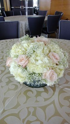 Pink Roses And White Hydrangeas, Hydrangea And Carnation Centerpiece, Roses With Hydrangeas, White Hydrangea With Pink Roses Centerpiece, Hydrangea And Rose Centerpiece, Wedding Bouquets Purple, Hydrangea Bouquet Wedding, Wedding Flowers Hydrangea, Wedding Flowers Roses