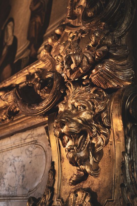 Add an intimate view of a Golden Lion from the Palace of Versailles to your wall. True display of great wealth or luxuriousness. Wall Art options include wall mounting and delivered display ready! Available in various sizes and styles.  POSTERS The poster option is a cost effective way to decorate a wall. Images are printed on poster-type paper which is not glossy and is thinner than photographic paper used for prints. An affordable way to cover those bare walls. These posters look like the photography prints available here from a distance. They won't last nearly as long but it's a great alternative for 40% of the cost for standard photography prints. PRINTS All prints are created with premium quality professional photographic paper. Each is made with an archival value of over 100 years! Deep Gold Aesthetic, Gold Vampire Aesthetic, Golden Royalty Aesthetic, Dark Opulence Aesthetic, Royal Gold Aesthetic, Gold Royal Aesthetic, Gold And Brown Aesthetic, Brown And Gold Aesthetic, Brown Luxury Aesthetic