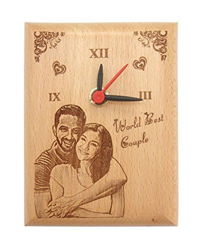 Presto Wooden Photo Clock By Engraving Process Cnc Signs, Engraved Clock, Photo Clock, Laser Cut Wood Crafts, Laser Ideas, Wood Photo Frame, Wooden Wall Clock, Engraved Wood, Laser Cut Wood