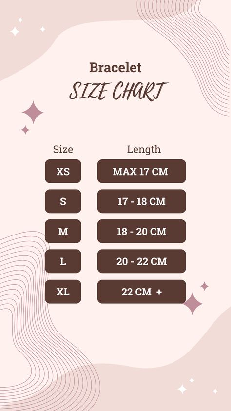 Bracelet Size Guide in CM Wrist Sizes For Bracelets, Average Bracelet Size, Prices For Bracelets, Wrist Size Chart Bracelets, Bracelet Chart Size, Pack A Bracelet Order, Bracelet Length Guide, Bracelet Size Chart Cm, Bead Bracelet Size Chart