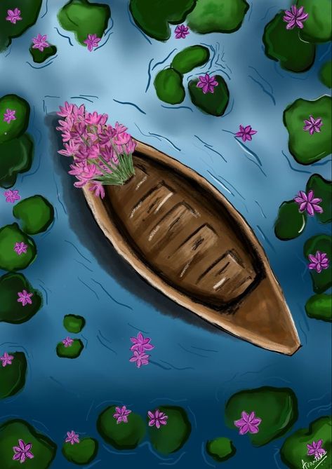 Bangladesh Painting Art, Boho Digital Art, Lotus Pond Illustration, Bangladesh Drawing, Bangladesh Painting, Life Is A Simulation, Mom Drawing, Potrait Painting, Bengali Art