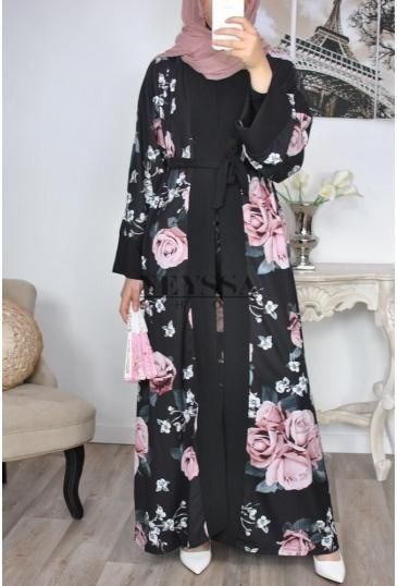 Floral Abaya Designs, Beautiful Abaya Designs, Floral Abaya, Printed Abaya, Burqa Design, Islamic Clothing Abayas, Abaya Fashion Dubai, Abaya Kimono, Mode Turban