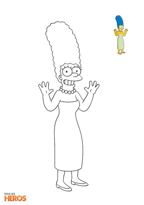 Marge Drawing, Marge Simpsons Drawings, Simpsons Painting, Simpsons Coloring Pages, Silhouette Disney, Simpsons Drawings, Marge Simpson, Disney Colors, Cute Coloring Pages