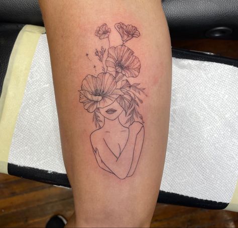 Growing Tattoo, Lady Silhouette, E Tattoo, Dainty Tattoos, Time Tattoos, Dream Tattoos, Line Tattoos, Piercing Tattoo, Pretty Tattoos