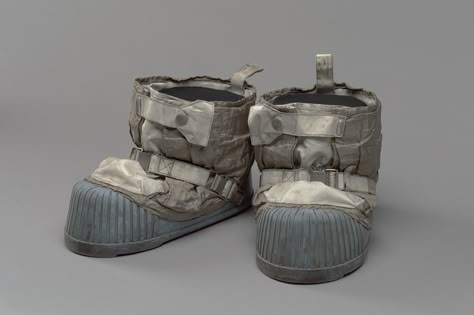 Boot, Left, Lunar Overshoe, Cernan, Apollo 17, Flown | National Air and Space Museum Astronaut Boots, Futuristic Boots, Astronaut Suit, Apparel Design Inspiration, Silly Clothes, Futuristic Shoes, Sci Fi Fashion, Buzz Aldrin, Neil Armstrong