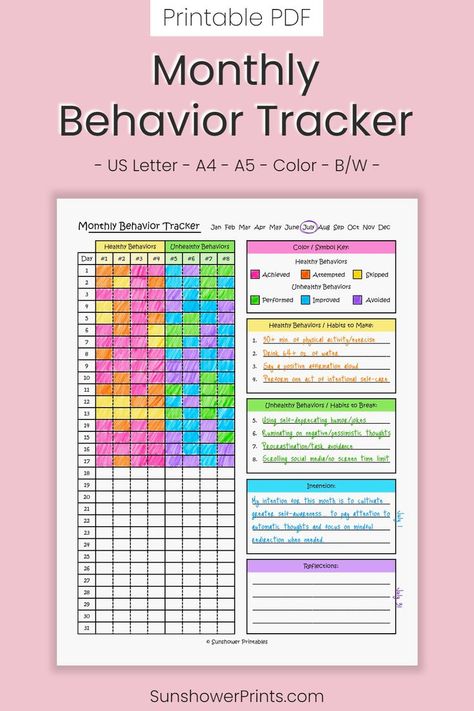 Goal Bullet Journal, Guided Journal Prompts, Behavior Tracker, Behavior Goals, Hold Yourself Accountable, Behavior Tracking, Mommy Hacks, Goal Charts, Conscious Discipline