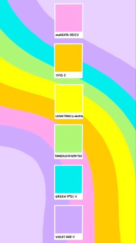 Retro Color Palette Pastel, Rainbow Paint Palette, Rainbow Pallete Colour, Bright Rainbow Color Palette, Cookie Aestethic, Fun Branding Color Palette, Fun Color Pallets, Lisa Frank Color Palette, Fun Bright Color Palette