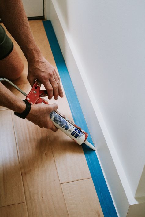 HOW TO INSTALL BASEBOARDS LIKE THE PROFESSIONALS | Nadine Stay Nadine Stay, How To Install Baseboards, Baseboard Trim, Floor Trim, Trim Work, Diy Home Repair, Home Upgrades, Home Repairs, Glue Gun