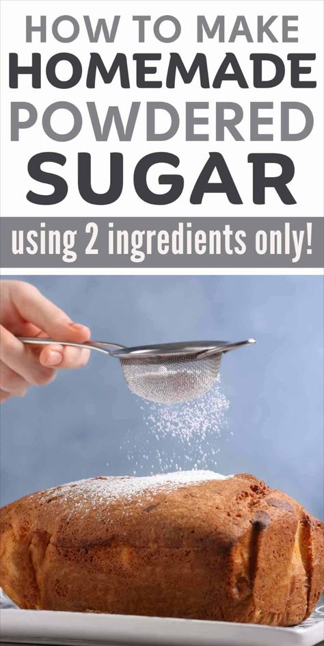 homemade powdered sugar sprinkled on bread What To Make With Powdered Sugar, How To Make Powdered Sugar, Substitute For Powdered Sugar, Diy Powdered Sugar, Homemade Powdered Sugar, Vanilla Icing Recipe, Homemade Baking Powder, Make Powdered Sugar, Powdered Sugar Substitute