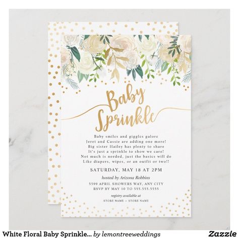 Online Baby Shower, Shower By Mail, Virtual Baby Shower Invitation, Baby Sprinkle Invitations, White Baby Showers, Gender Neutral Baby Shower Invitations, Sprinkle Invitations, Baby Shower Invitation Cards, Floral Baby Shower Invitations