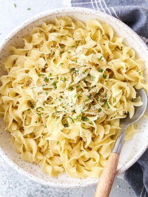 Buttered Noodles Recipe, Noodle Recipes Easy, Pasta Side Dishes, Pasta Sides, Buttered Noodles, Noodles Recipe, Basic Recipes, Yummy Sides, Parmesan Cheese