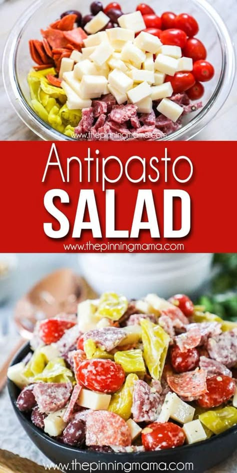 The BEST Antipasto Salad Recipe - Delicious + Easy! Antipasto Salad With Lettuce, Salami Salad Recipes, Chop Salads, Easy Antipasto Salad, Salad Types, Anti Pasta, Antipasto Salad Recipe, Types Of Salads, Lifestyle Challenge