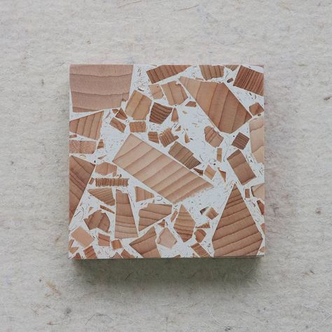 Foresso on Instagram: “Trying out some test colourways, how about this Cedar in our Ivory binder? #foresso #designdevelopment . . . . #terrazzo #materials…” Terrazzo And Wood, London Plane, Gradient Color Design, Wood Waste, Wood Wall Art Diy, Material Board, Simple House Plans, Diy Tile, Timber Wood