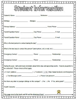 Free and Editable Student Information Form for Meet the Teacher Night Parent Information Sheet Free, Student Information Sheet Preschool, Parent Information Sheet, Student Info Sheet, Student Information Form, Student Information Sheet, Meet The Teacher Night, Teacher Forms, Student Info