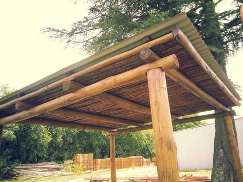 Log Shed, Timber Frame Plans, Timber Frame Pavilion, Diy Carport, Building A Storage Shed, Carport Plans, Hot Tub Gazebo, Bamboo House Design, Pallet House