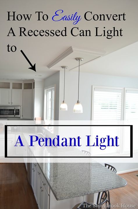 How To Easily Convert A Recessed Can Light To A Pendant Light How To Update Recessed Lighting, Converting Recessed Lights To Pendants, How To Update Can Lights, Recessed Lighting Upgrade, Change Recessed Light To Pendant, Replacing Can Lights With Pendant Lights, Recessed Lighting Replacement, Can Light To Pendant Conversion, Convert Recessed Lighting To Pendant