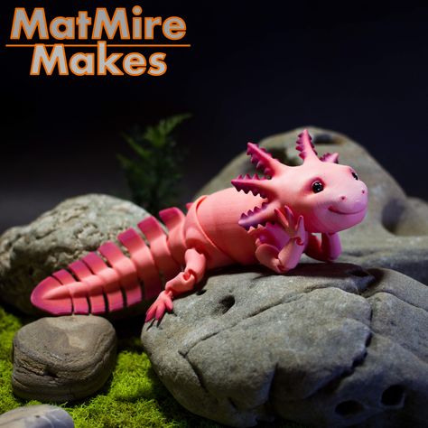 Adorable Articulated Axolotl, Print-In-Place Body, Snap-Fit Head, Cute Flexi 3d Printer Art, 3d Printing Toys, Useful 3d Prints, Drukarka 3d, 3d Printing Business, 3d Printer Files, 3d Printing Art, 3d Printer Designs, 3d Printing Diy