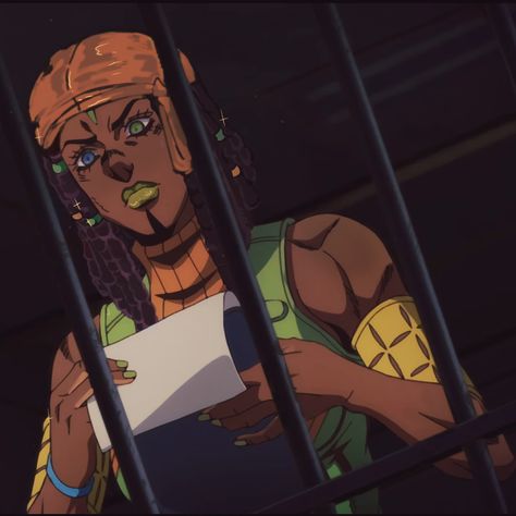 with those locs, bruh.. shes afro latina. ion wanna hear it! Black Jjba Characters, Jjba Black Edit, Jojo Black Edit, Blasian Anime, Poc Pfp, Poc Anime, Blasian Edits, Blk Edits, Poc Edits