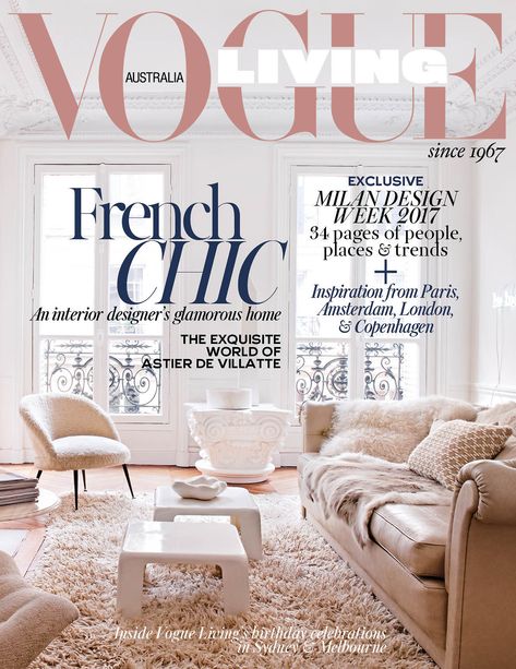 The July/August 2017 issue is on sale now! This issue is dedicated to all things French. Pictured is French interior design and art curator Emilie Bonaventure’s Parisian apartment: Swiss-designed chest of drawers; travertine table by Angela... Vogue Home, Viral Images, French Interior Design, Best Home Interior Design, Home Design Magazines, Online Interior Design Services, Inside Interiors, Vogue Living, Interiors Magazine