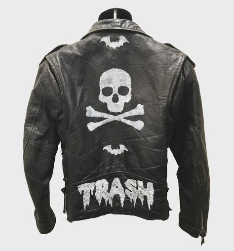 Trash Rocker jacket from ChadCherryClothing. Distressed leather jacket by Chad Cherry. Rocker Jacket, Punk Clothes, Rock And Roll Fashion, Distressed Leather Jacket, Bad Fashion, Punk Pins, Battle Jacket, Men's Leather Jacket, Men's Jackets