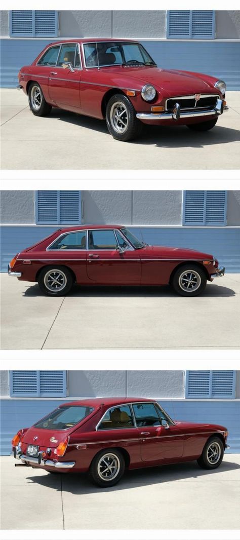 1973 MG MGB – Pininfarina Designed Great Restoration Tweed Jacket Men, Burgundy Paint, Mgb Gt, Mg Mgb, Hatchback Cars, Vero Beach, S Car, British Cars, Gas Tanks