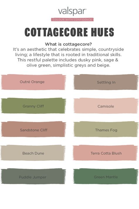 Cottagecore Color Schemes, Cottagecore Fall Outfits, Cottagecore Color Palette, Valspar Paint Colors, Valspar Colors, Valspar Paint, Cottage Core Decor, Simple Lifestyle, Barrel Planter