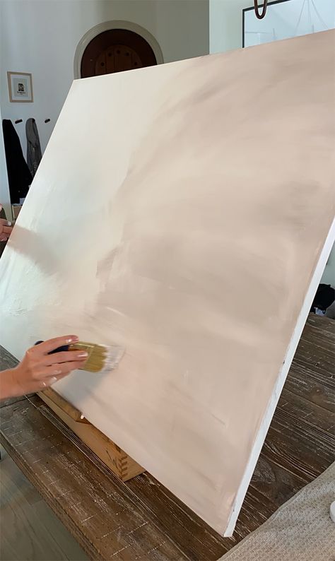 How To: Beginner Landscape Acrylic Painting - Jenna Sue Design Blog Abstract Landscape Painting Tutorial, Abstract Painting Tutorial Videos, Abstract Acrylic Painting Tutorials, Diy Painted Canvas, Pottery Barn Wall Art, Neutral Landscape Painting, Painting Illustrations, 2023 Decor, Beginners Landscaping