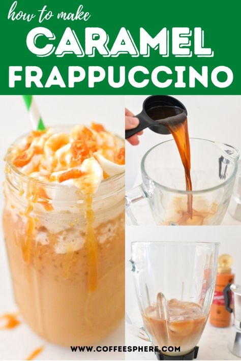 Caramel Crunch Frappuccino Starbucks, Copycat Starbucks Caramel Ribbon Crunch, Carmel Ribbon Crunch Starbucks Copycat, Caramel Ribbon Crunch Frappuccino Recipe, Frappuccino Recipe Starbucks, Caramel Ribbon Crunch Frappuccino, Ribbon Crunch Frappuccino, Caramel Frappuccino Recipe, Mcdonalds Caramel Frappe