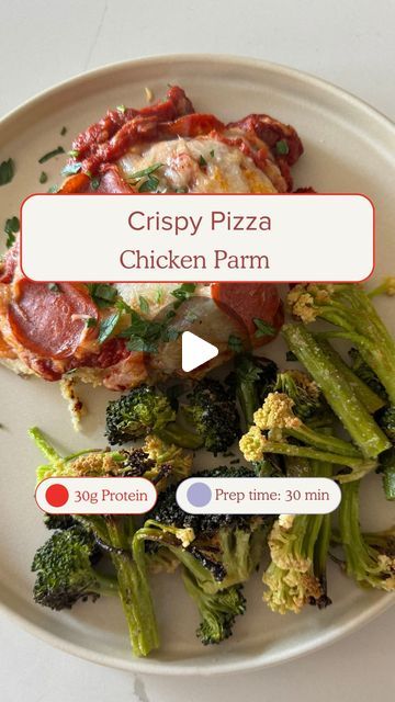 Ashley Grace on Instagram: "Grab my high-protein, low calorie cookbook at the link in my bio! 

My Crispy Pizza Chicken Parm 

This recipe was inspired by my cabbage steak pizza recipe except it’s a lovely twist on the classic chicken parm. The method of cooking this recipe was inspired by @kalejunkie ’s Quick and Chicken Parm, where you bake the chicken and marinara and cheese on separate trays to create a crispy chicken that stays crispy for longer! Give this recipe a try and let me know how it turns out! 

Makes 4 servings

2 large chicken breasts, pounded and flattened (each large breast serves two) 
3/4 cup panko bread crumbs 
2 tablespoons finely grated parmesan cheese 
2 eggs 
1 tablespoon onion powder 
1 tablespoon garlic powder 
1 tablespoon oregano
1 teaspoon salt 
1/4 tablespoon Cabbage Steak, Steak Pizza, Pizza Chicken, Cabbage Steaks, Crispy Pizza, Chicken Parm, Panko Bread Crumbs, Pizza Recipe, Crispy Chicken