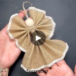 Burlap Angels Diy, Christmas Decor Ideas Angels, Christmas Angles To Make, Burlap Angel Ornaments Diy, How To Make An Angel Tree Topper, Thread Crafts Diy, Jute Crafts Decorating Ideas, Angel Crafts Diy, Diy Christmas Angels