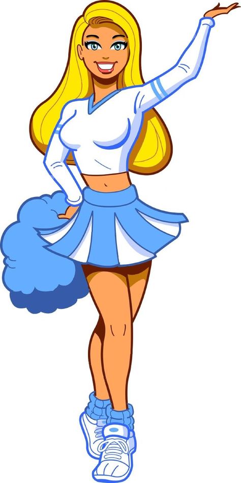 Cartoon Cheerleader, Blonde Cheerleader, Cheerleader Pom Poms, Zombie Cheerleader, Lilly Pulitzer Outfits, Cute Cheerleaders, Mermaid Drawings, Cyberpunk Anime, Cheerleader Girl