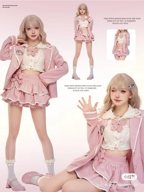 Outfits Aesthetic Reference, Cute Aesthetic Pink Outfits, Black Pink White Outfit, Pink Outfits Kawaii, Cute Model Poses, Pink Black White Outfit, Cute Pink Aesthetic Outfits, Tripping Reference, Kawaii Girls Outfit