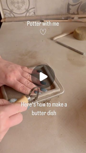 Clay Butter Dish Pottery Making, How To Make A Ceramic Butter Dish, Hand Built Pottery Butter Dish, Diy Butter Dish, Ceramic Butter Dish Template, Air Dry Clay Butter Dish, Pottery Butter Dish Ideas, Butter Ceramic Dish, Clay Butter Dish