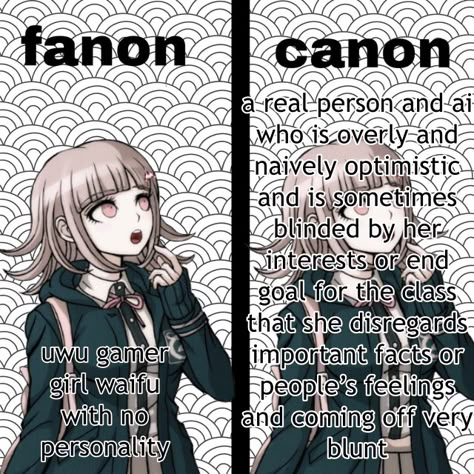 Fanon Vs Canon Danganronpa, Canon Vs Fanon, Japan Games, Super Danganronpa, Danganronpa Funny, Having No Friends, Danganronpa Memes, Nagito Komaeda, Danganronpa V3