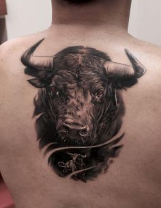 28 Bull Head Tattoo Ideas For Men & Women | PetPress Bull Head Tattoo, Head Tattoo Ideas, Ox Tattoo, Taurus Bull Tattoos, Bull Skull Tattoos, Bull Tattoo, Cowboy Tattoos, Lion Head Tattoos, Bull Tattoos