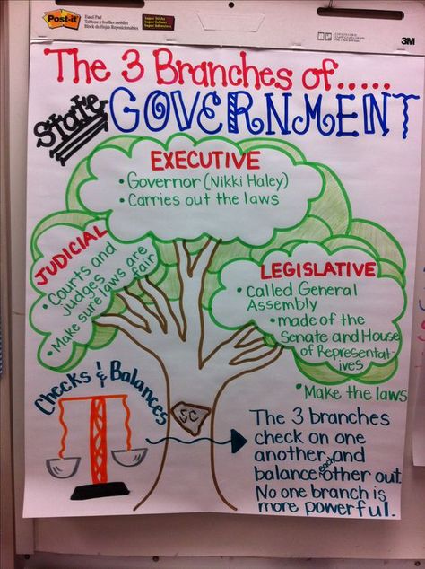 Branches of Government.    This anchor chart does a great job of explaining the branches of Government. Three Branches Of Government, 3 Branches Of Government, Third Grade Social Studies, 3rd Grade Social Studies, Social Studies Education, 4th Grade Social Studies, Classroom Anchor Charts, 5th Grade Social Studies, Homeschool Social Studies