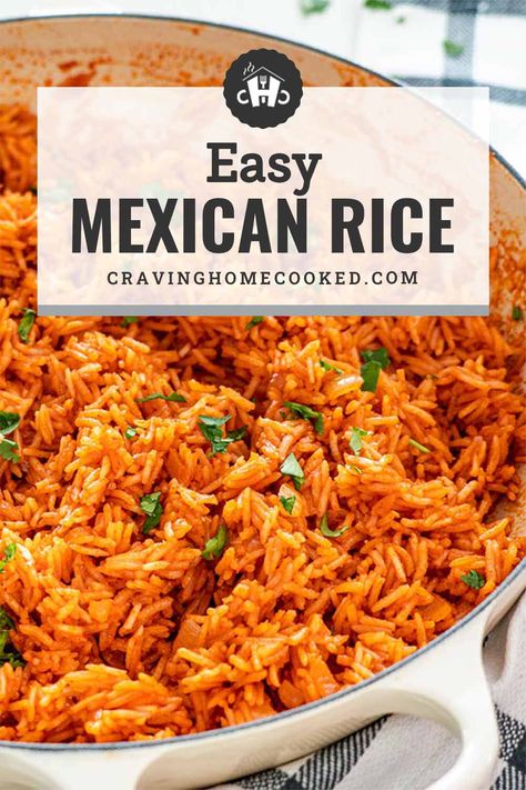 Restaurant style Mexican Rice made in the comfort of your home! An easy one pan, quick recipe requiring just a handful of ingredients. #mexican #rice #recipe Mexican Rice Restaurant Style, Restaurant Style Mexican Rice, Easy Mexican Rice, Spanish Rice Recipe Easy, Mexican Rice Easy, Spanish Rice Recipe, Mexican Rice Recipes, Bbq Side, Rice Side Dishes