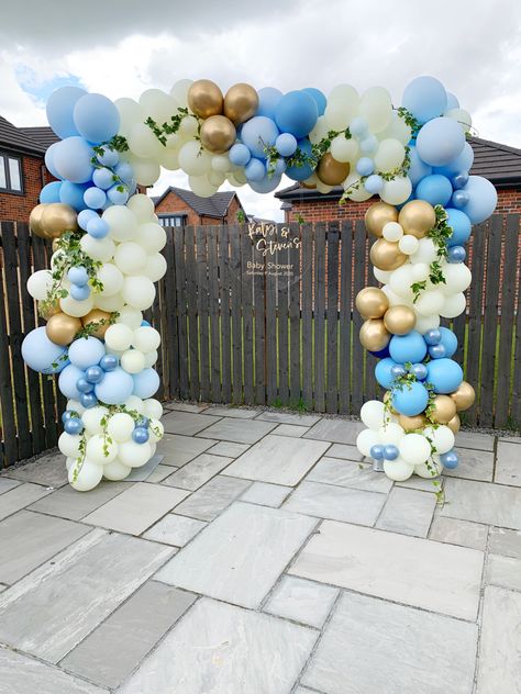 Square Arch Balloon Garland, Square Balloon Garland, Rectangle Balloon Arch, Balloon Square Arch, Square Balloon Arch With Backdrop, Square Arch Balloon, Square Balloon Backdrop, Blue And Cream Balloon Arch, Square Backdrop With Balloons