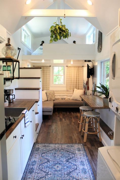 Tiny Mother In Law House, Tiny House Interior Layout, 360 Sq Ft Tiny Home, Mini Home Interior Design, Shed To Tiny House Loft, Shed Tiny House Interior, Tiny House Design Shed, Cozy Tiny House Interior, Tiny Home Shed Ideas