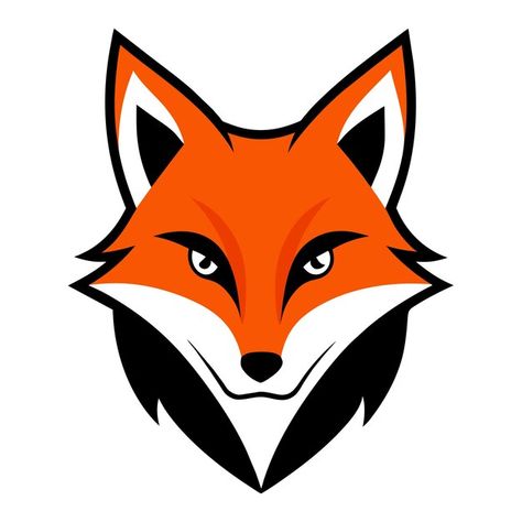 Vector a fox head with a red face and a ... | Premium Vector #Freepik #vector Fox Logo, Red Face, Fox Head, Business Card Maker, Card Banner, Black And Orange, Poster Invitation, Cartoon Clip Art, Black Logo