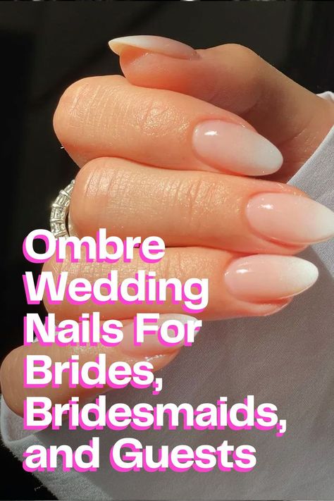 20 Trendy and Timeless Ombre Wedding Nails For Brides, Bridesmaids, and Guests Popular Wedding Nails, Maid Of Honor Manicure, Nails For Bridesmaid Simple, Simple Maid Of Honor Nails, Wedding Nails Spring, Wedding Fall Nails For Bride, Wedding No Chip Nails, Simple Nails Wedding Guest, December Wedding Nails For Bride